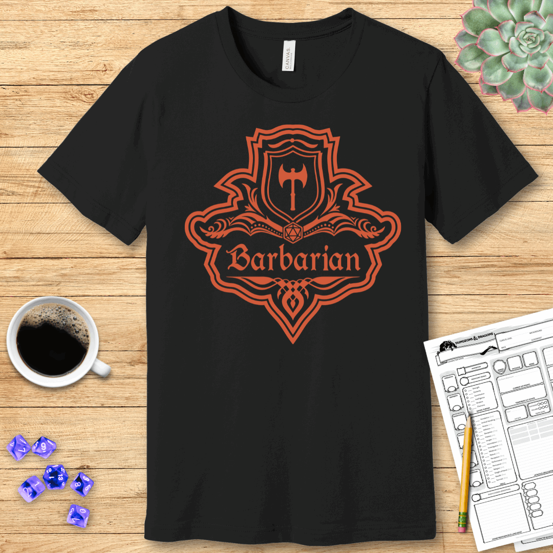 Printify T-Shirt DnD Barbarian Class Emblem T-Shirt