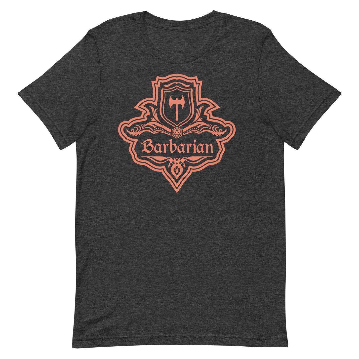 Printify T-Shirt Dark Grey Heather / S DnD Barbarian Class Emblem T-Shirt