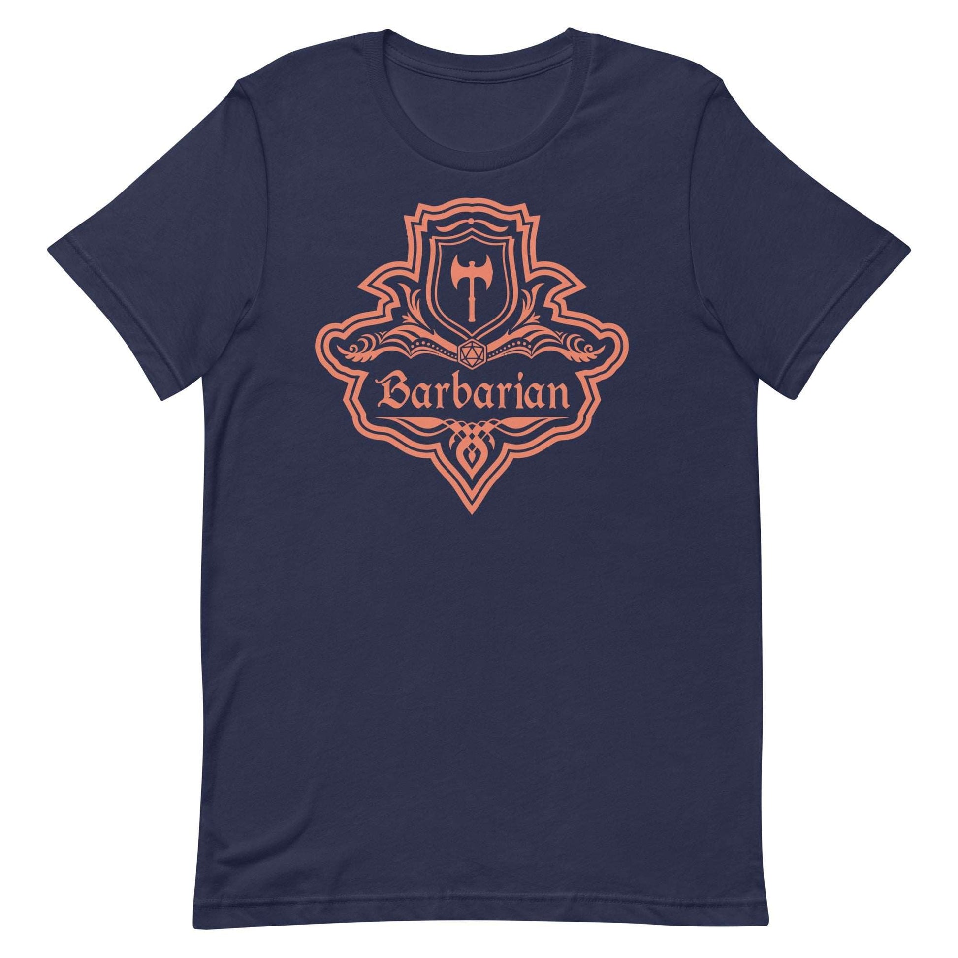 Printify T-Shirt Navy / S DnD Barbarian Class Emblem T-Shirt