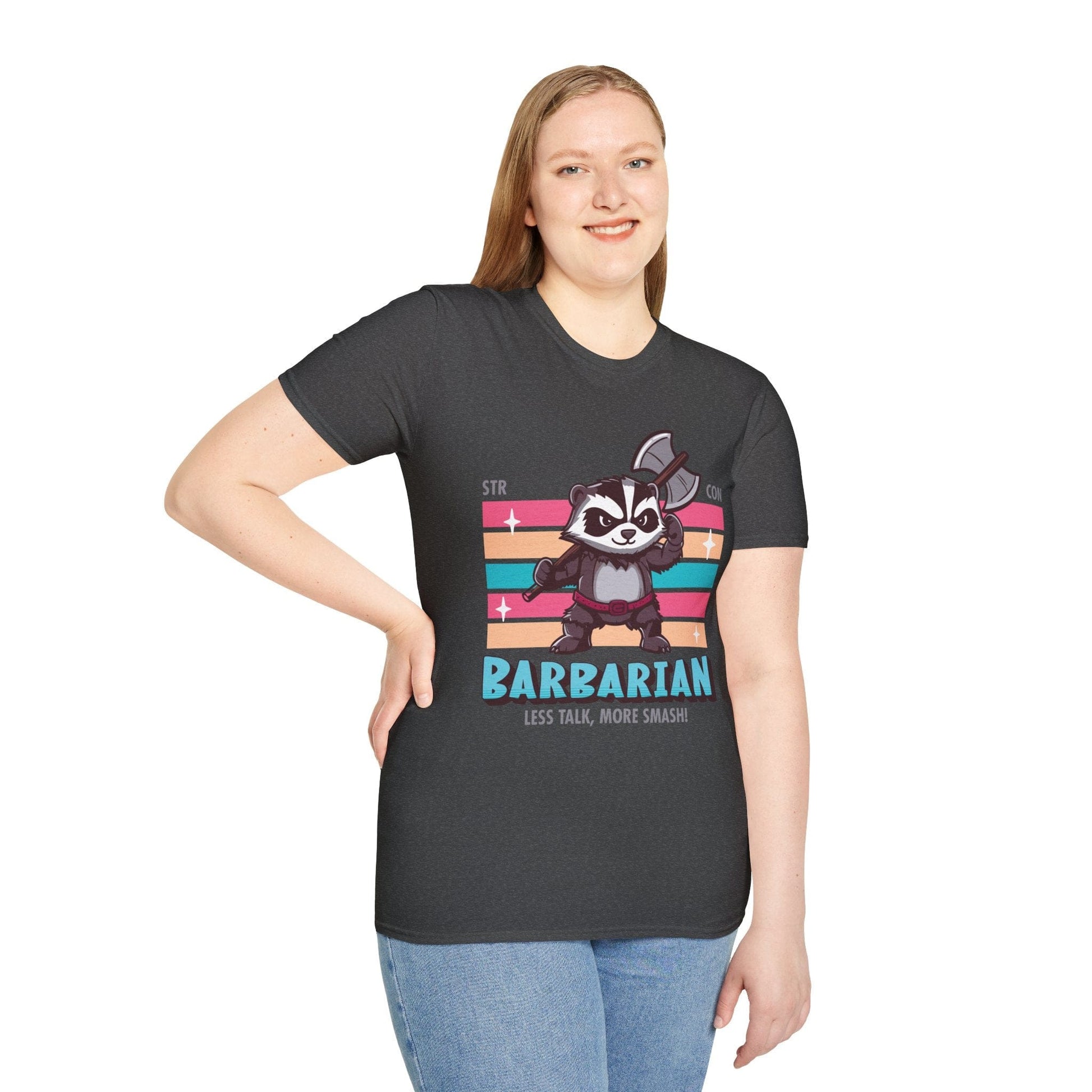 Printify T-Shirt DnD Barbarian Shirt - D&D Kawaii Class T-shirt