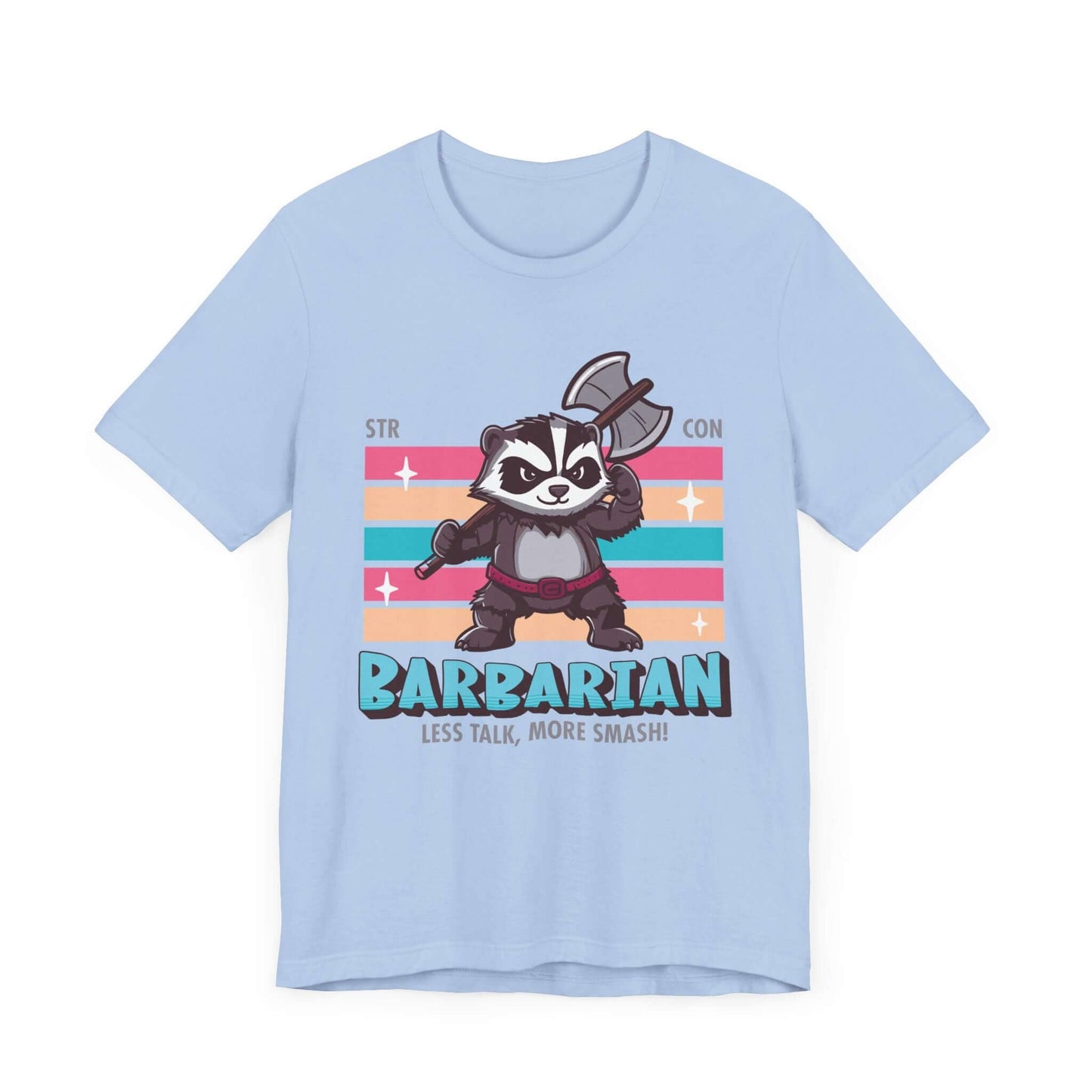 Printify T-Shirt Baby Blue / S DnD Barbarian Shirt - D&D Kawaii Class T-shirt