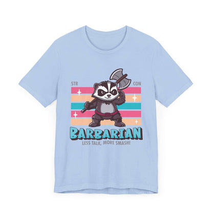 Printify T-Shirt Baby Blue / S DnD Barbarian Shirt - D&D Kawaii Class T-shirt