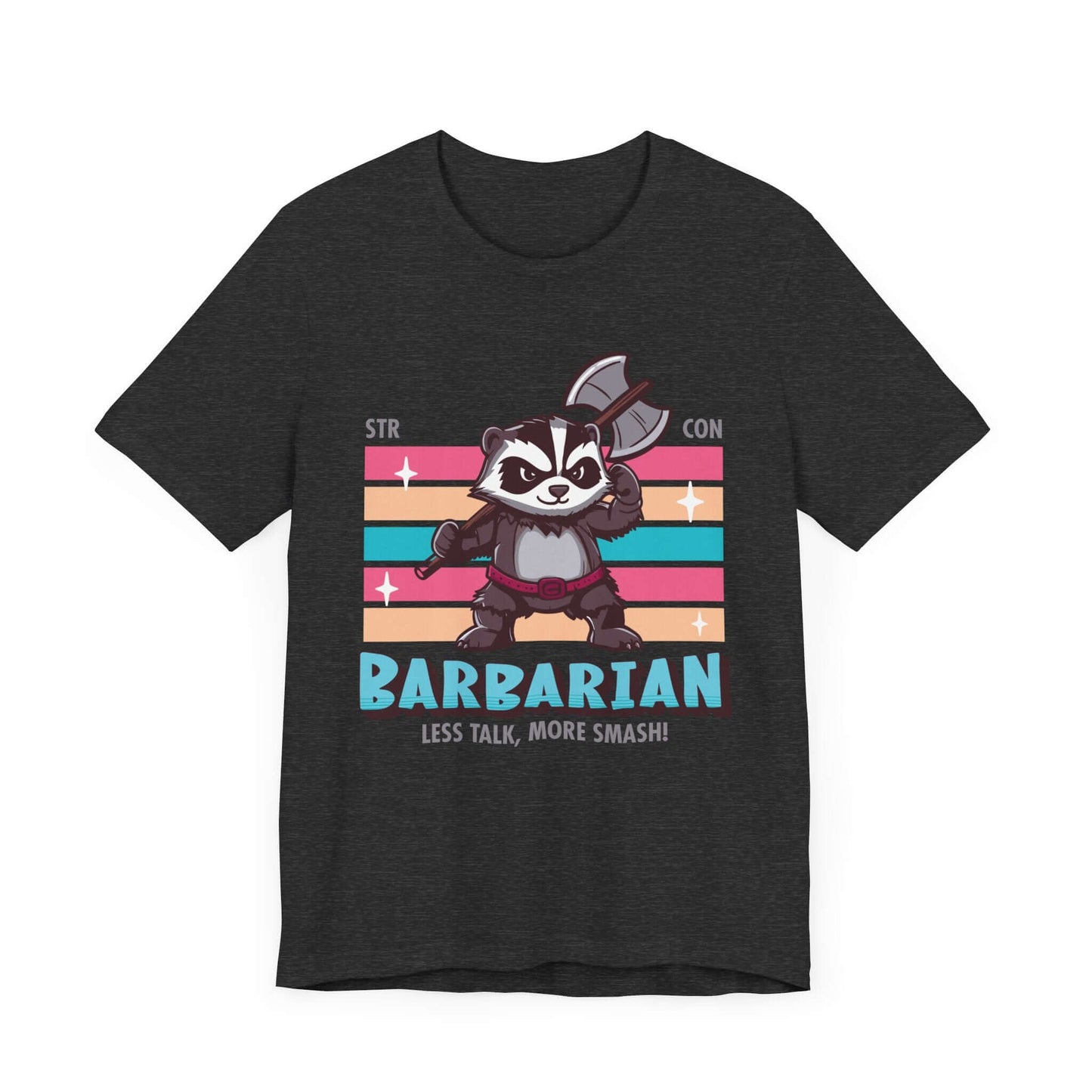 Printify T-Shirt Dark Grey Heather / S DnD Barbarian Shirt - D&D Kawaii Class T-shirt