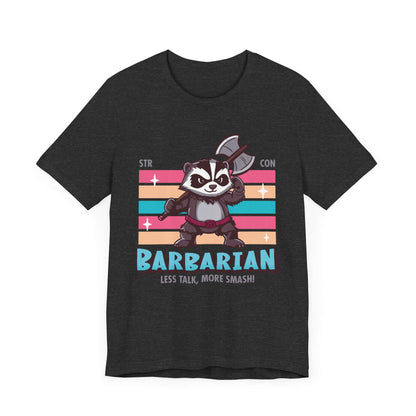 Printify T-Shirt Dark Grey Heather / S DnD Barbarian Shirt - D&D Kawaii Class T-shirt