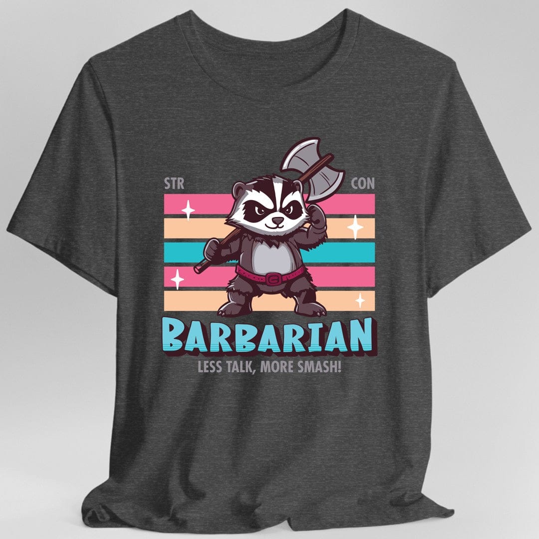 Printify T-Shirt Dark Heather / S DnD Barbarian Shirt - D&D Kawaii Class T-shirt