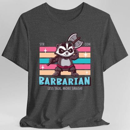 Printify T-Shirt Dark Heather / S DnD Barbarian Shirt - D&D Kawaii Class T-shirt