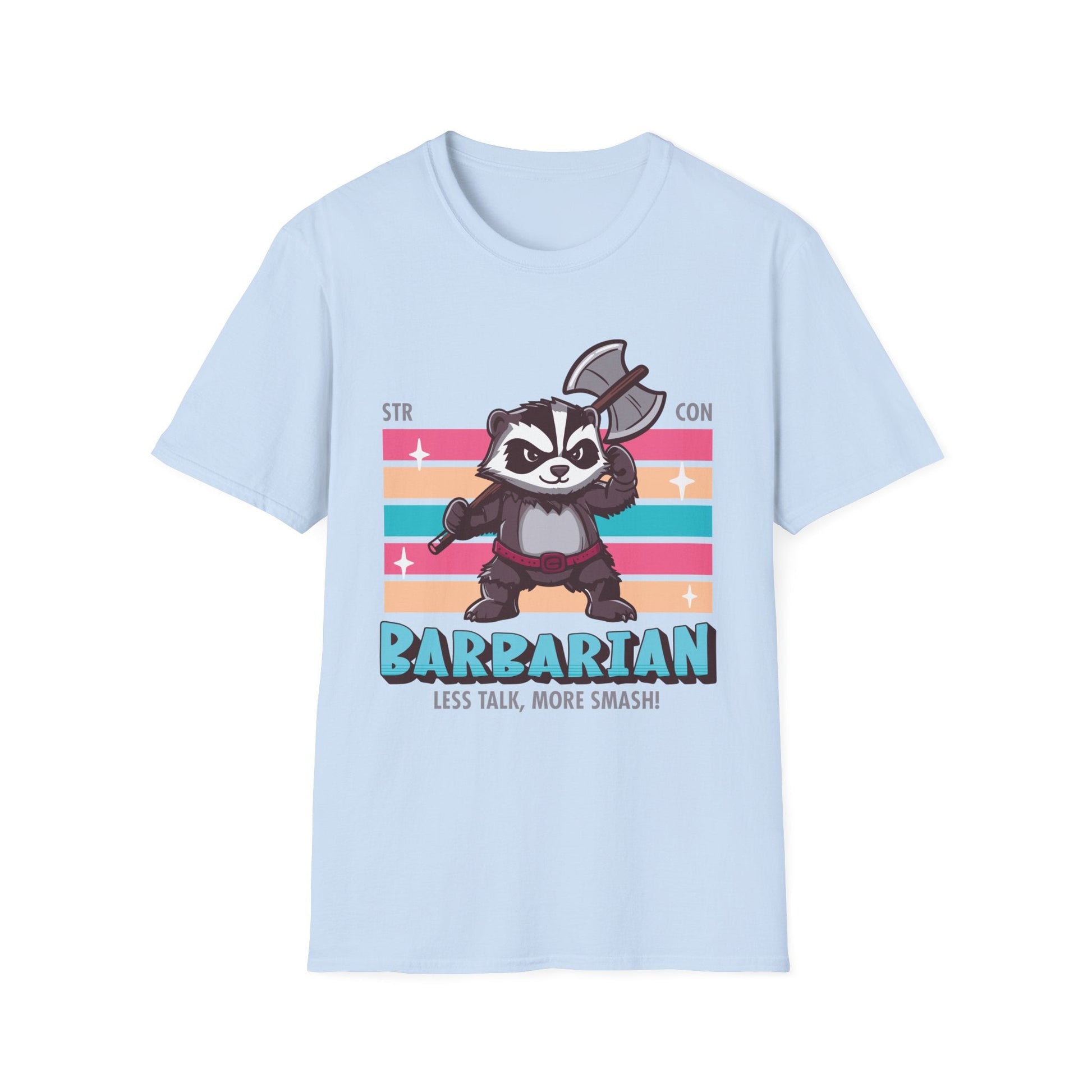 Printify T-Shirt Light Blue / S DnD Barbarian Shirt - D&D Kawaii Class T-shirt