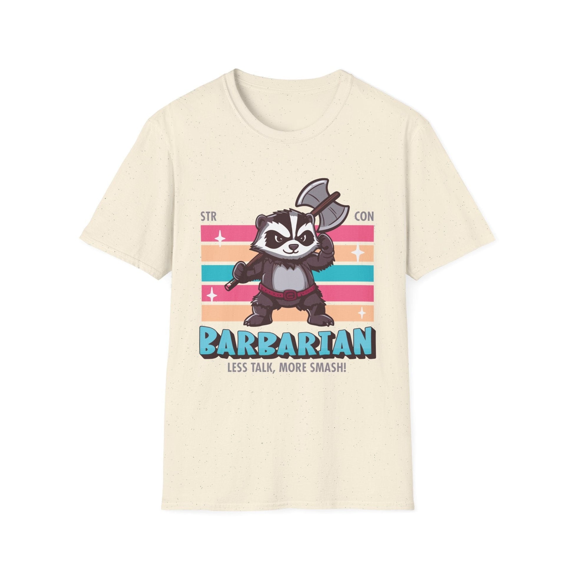 Printify T-Shirt Natural / S DnD Barbarian Shirt - D&D Kawaii Class T-shirt