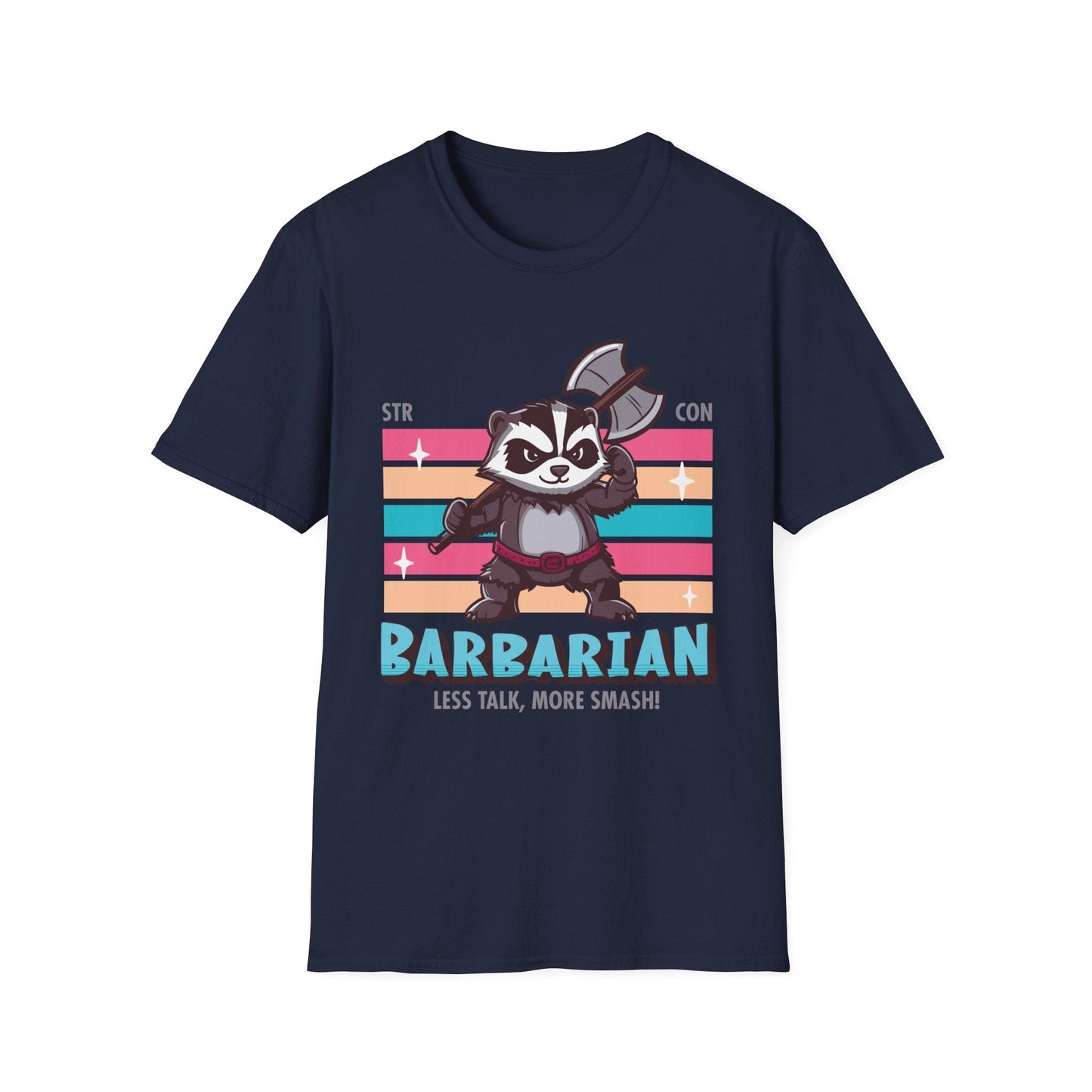 Printify T-Shirt Navy / S DnD Barbarian Shirt - D&D Kawaii Class T-shirt