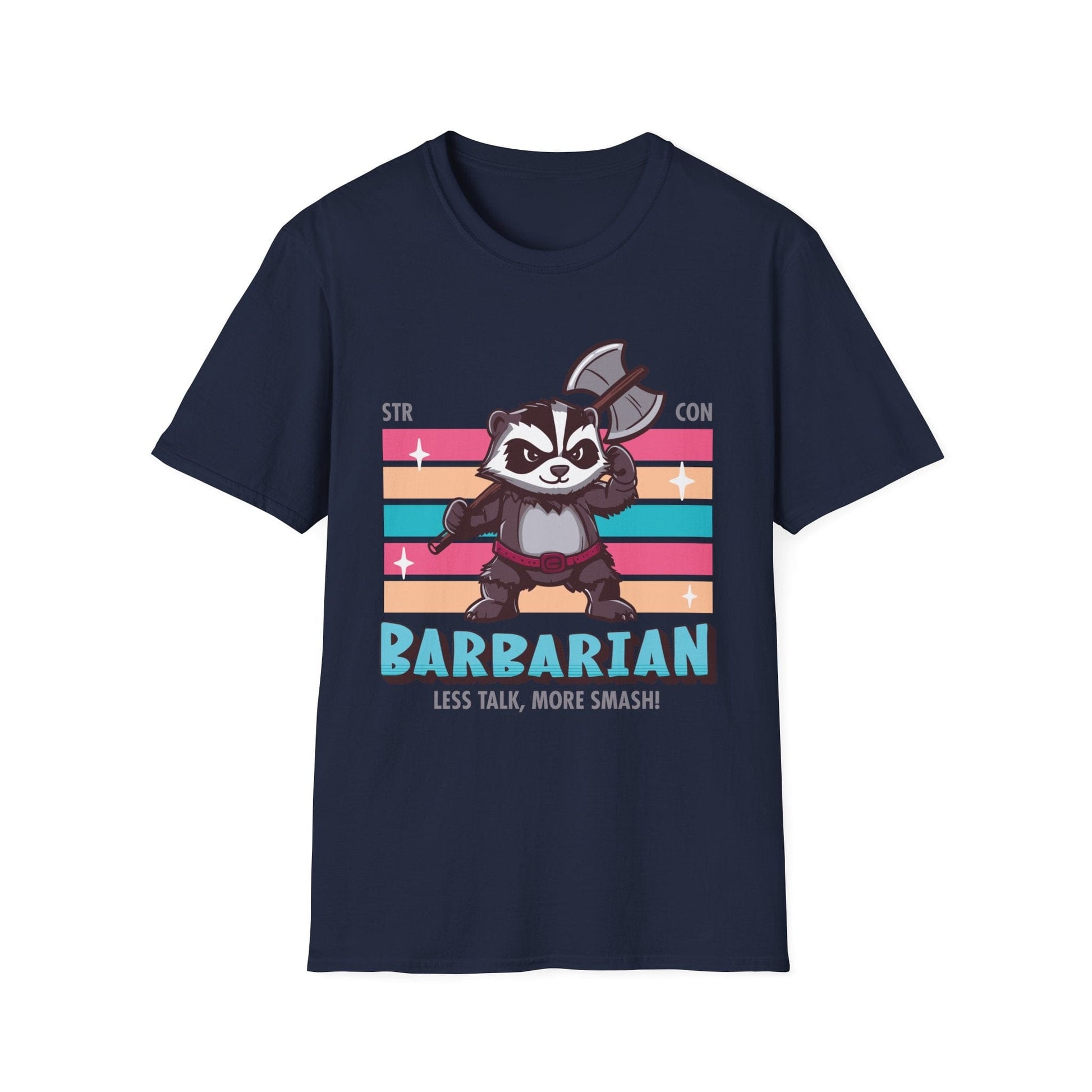 Printify T-Shirt Navy / S DnD Barbarian Shirt - D&D Kawaii Class T-shirt