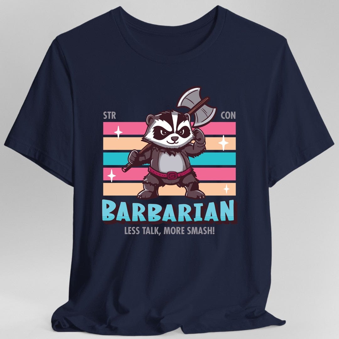 Printify T-Shirt Navy / S DnD Barbarian Shirt - D&D Kawaii Class T-shirt