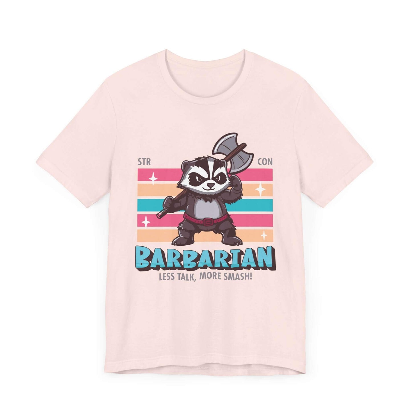 Printify T-Shirt Soft Pink / S DnD Barbarian Shirt - D&D Kawaii Class T-shirt