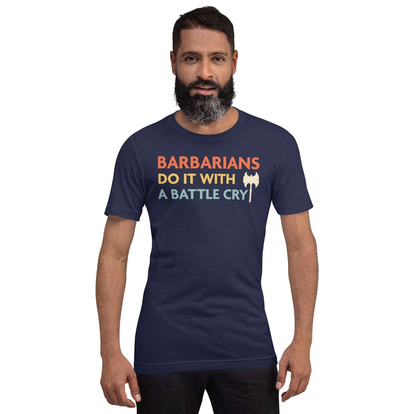 Printify T-Shirt DnD Barbarians Do It With A Battle Cry Shirt