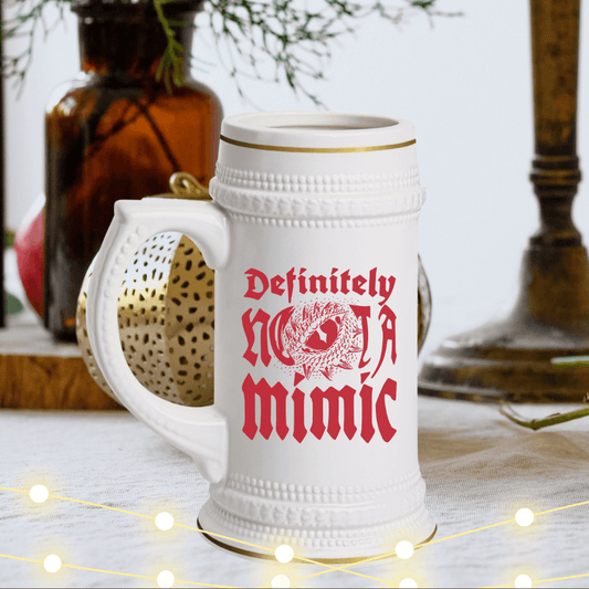 Printify Mug 22oz DND Beer Tankard - Definitely Not a Mimic