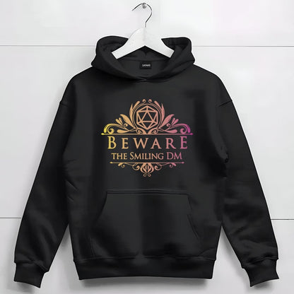 Printify Hoodie DnD Beware the Smiling DM Hoodie