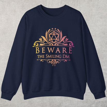 Printify Sweatshirt DnD Beware the Smiling DM Sweatshirt