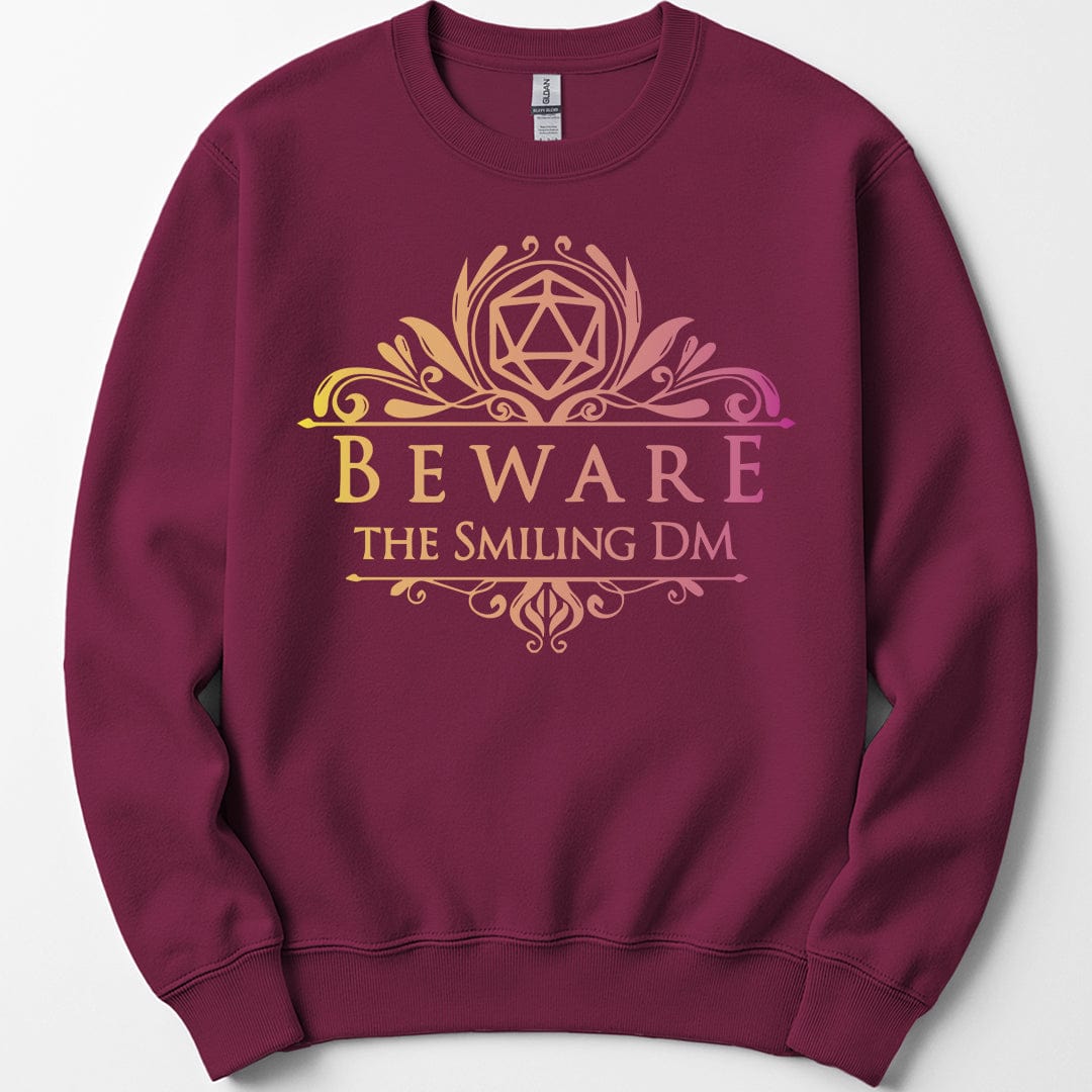 Printify Sweatshirt Maroon / S DnD Beware the Smiling DM Sweatshirt