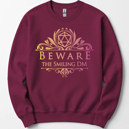 Printify Sweatshirt Maroon / S DnD Beware the Smiling DM Sweatshirt