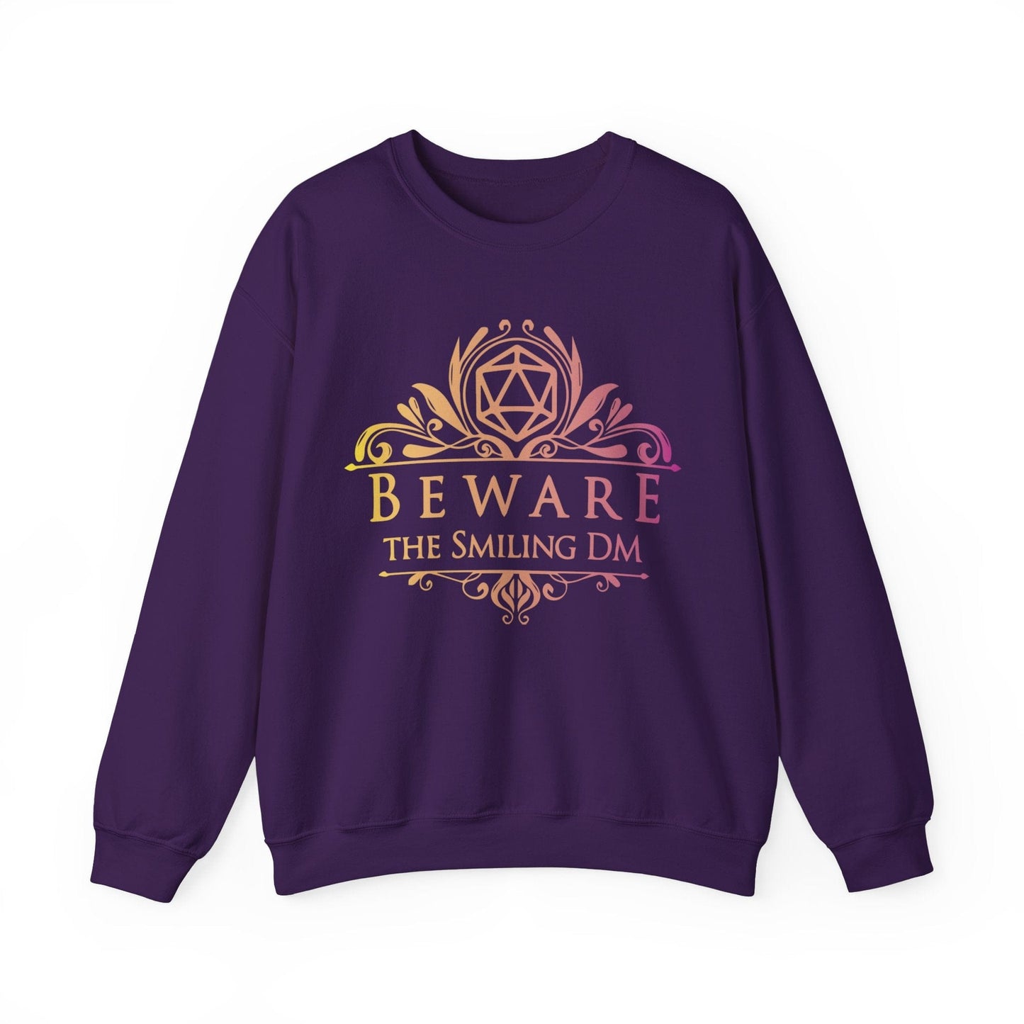 Printify Sweatshirt S / Purple DnD Beware the Smiling DM Sweatshirt