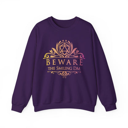 Printify Sweatshirt S / Purple DnD Beware the Smiling DM Sweatshirt