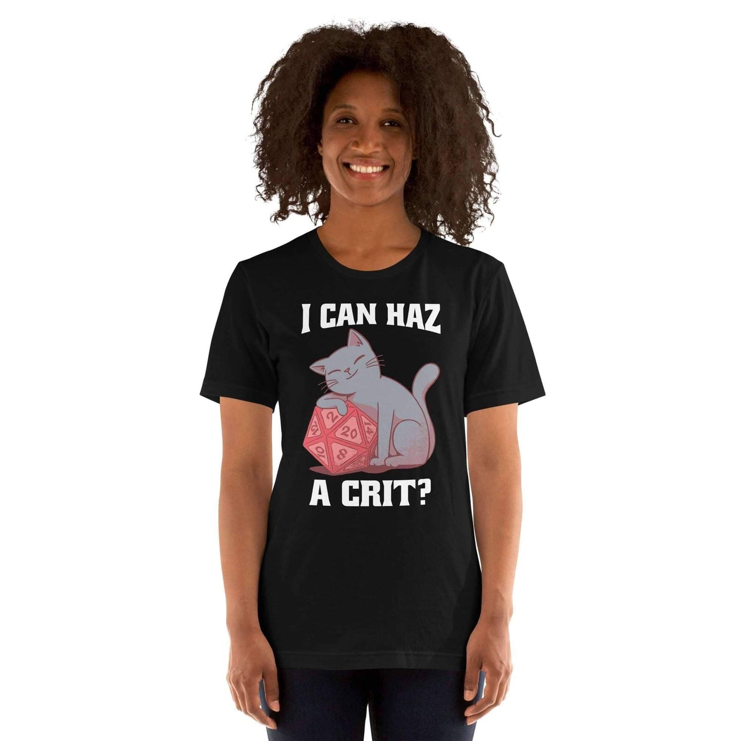 Printify T-Shirt DnD Cat Shirt - I can haz a crit?