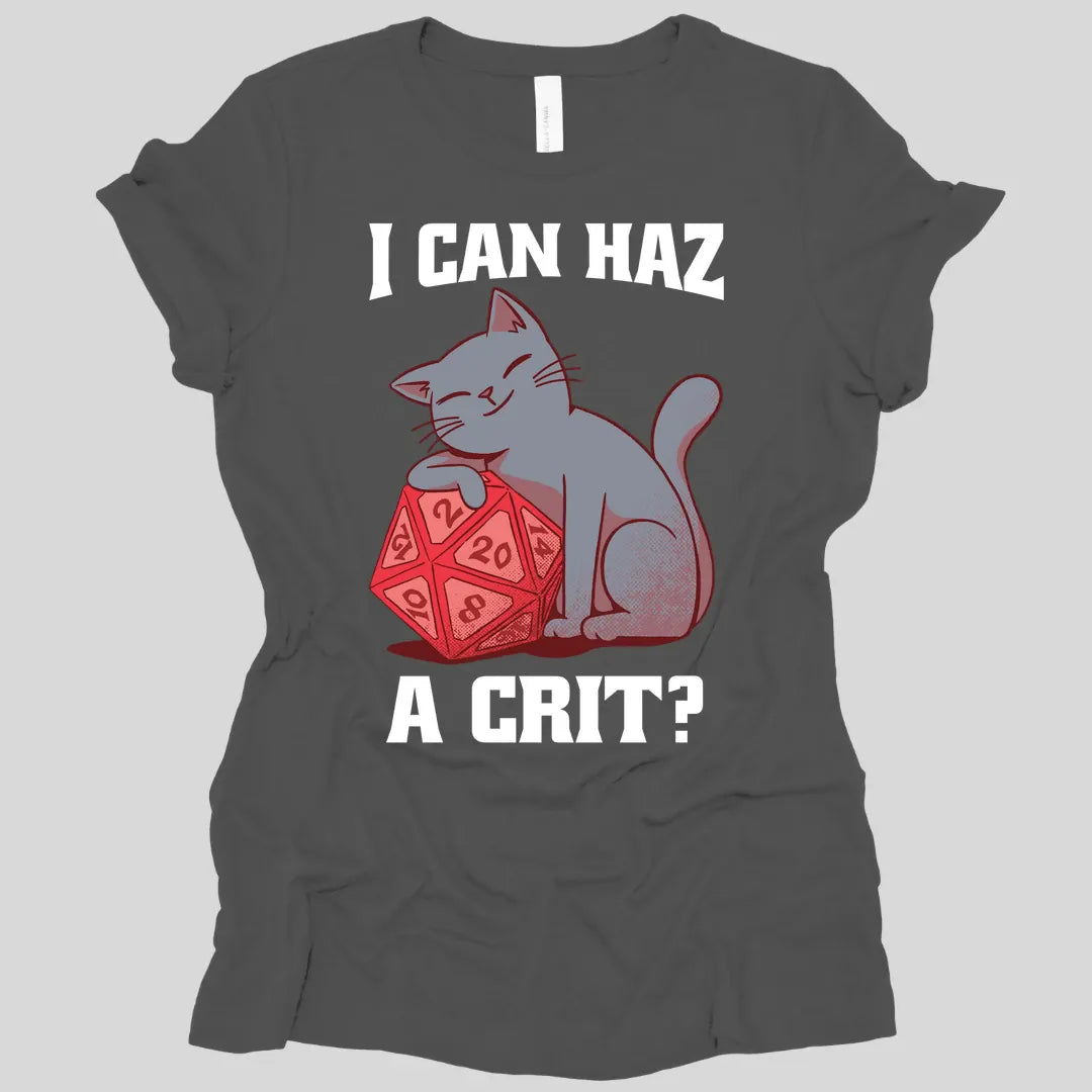 Printify T-Shirt Asphalt / S DnD Cat Women's Shirt - I can haz a crit?