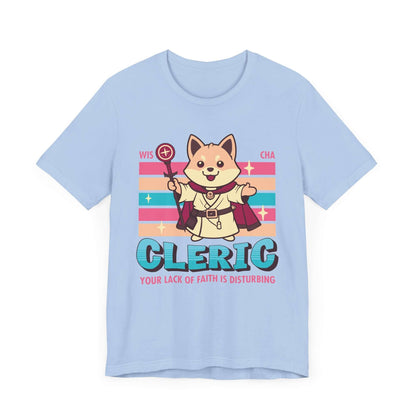 Printify T-Shirt Baby Blue / S DnD Cleric Shirt - D&D Kawaii Class T-shirt