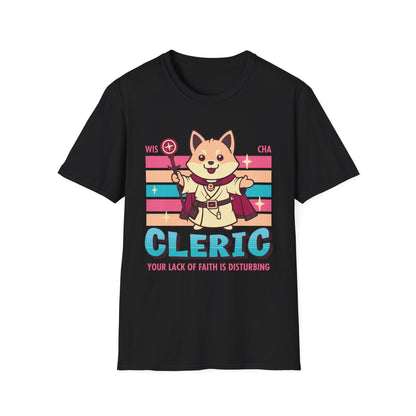 Printify T-Shirt Black / S DnD Cleric Shirt - D&D Kawaii Class T-shirt