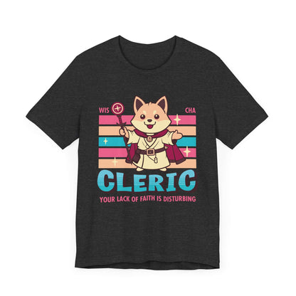 Printify T-Shirt Dark Grey Heather / S DnD Cleric Shirt - D&D Kawaii Class T-shirt