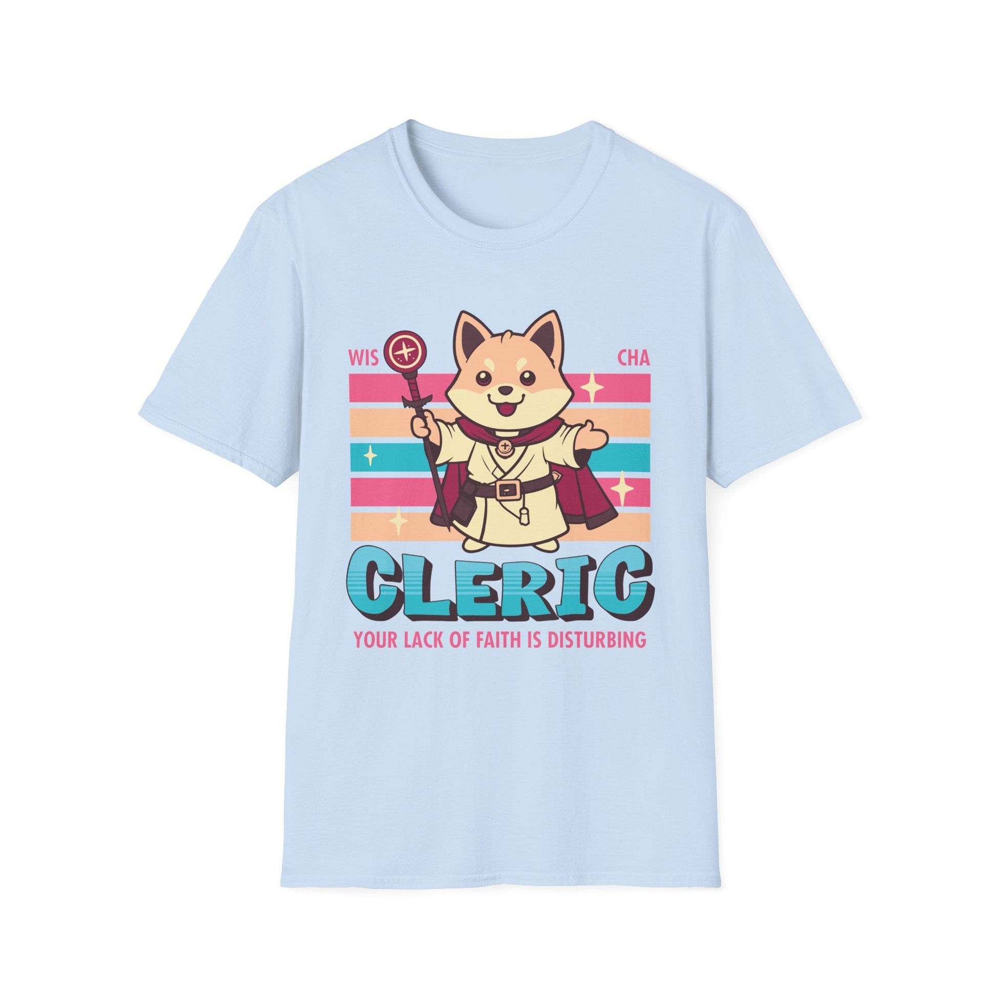 Printify T-Shirt Light Blue / S DnD Cleric Shirt - D&D Kawaii Class T-shirt
