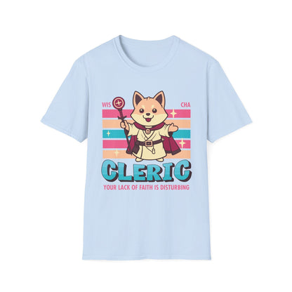 Printify T-Shirt Light Blue / S DnD Cleric Shirt - D&D Kawaii Class T-shirt