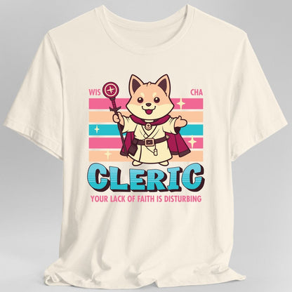 Printify T-Shirt Natural / S DnD Cleric Shirt - D&D Kawaii Class T-shirt