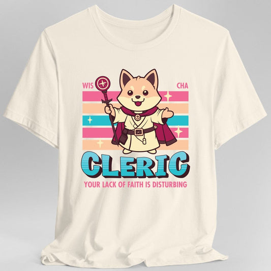 Printify T-Shirt Natural / S DnD Cleric Shirt - D&D Kawaii Class T-shirt