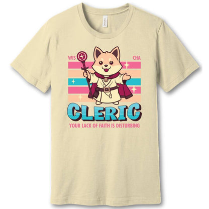 Printify T-Shirt Natural / S DnD Cleric Shirt - D&D Kawaii Class T-shirt