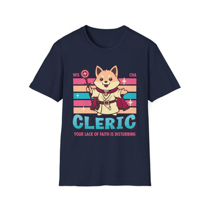 Printify T-Shirt Navy / S DnD Cleric Shirt - D&D Kawaii Class T-shirt