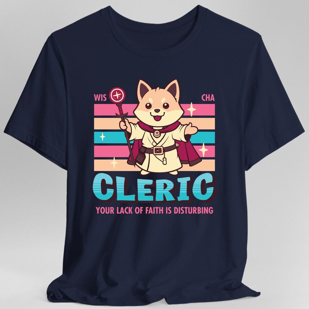 Printify T-Shirt Navy / S DnD Cleric Shirt - D&D Kawaii Class T-shirt