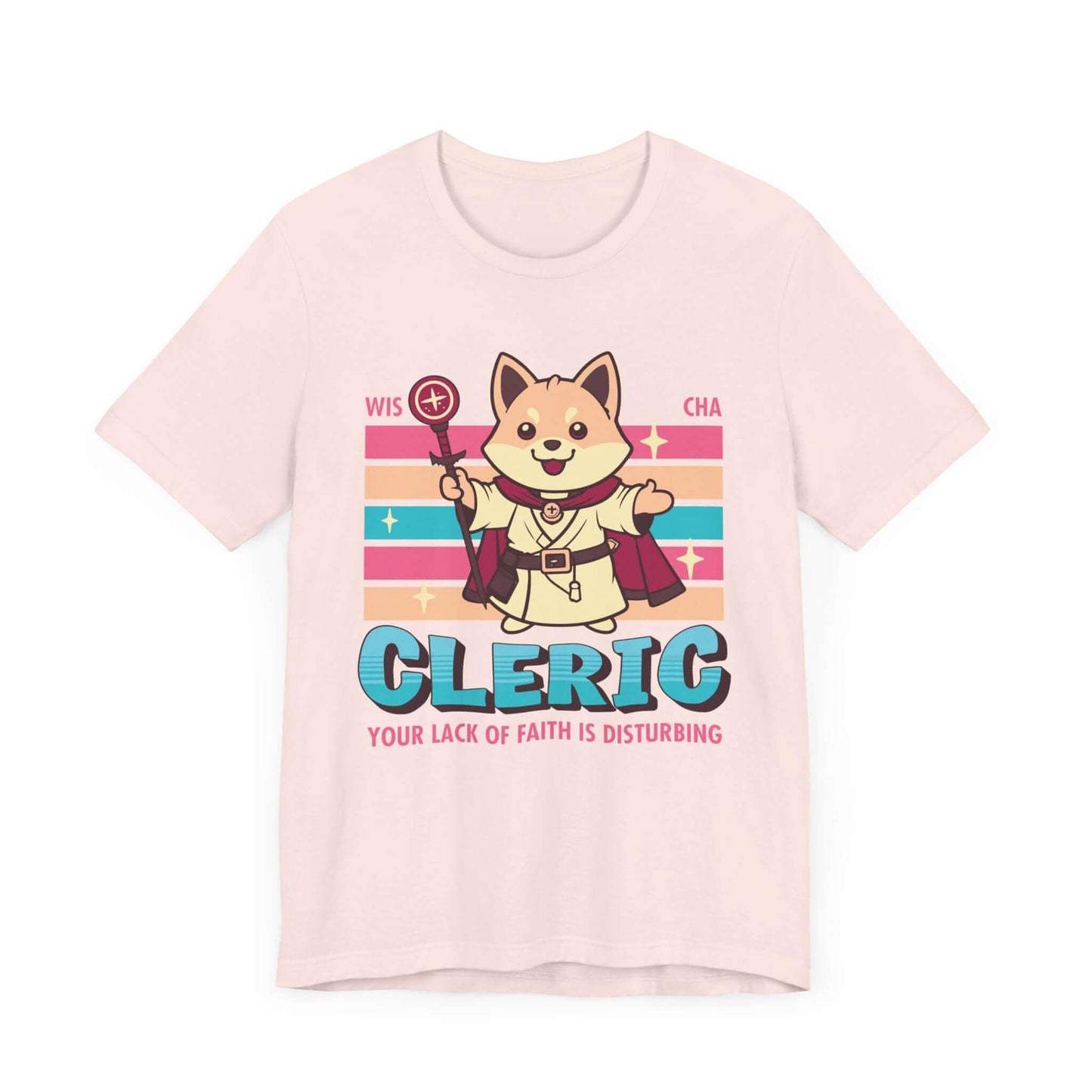 Printify T-Shirt Soft Pink / S DnD Cleric Shirt - D&D Kawaii Class T-shirt