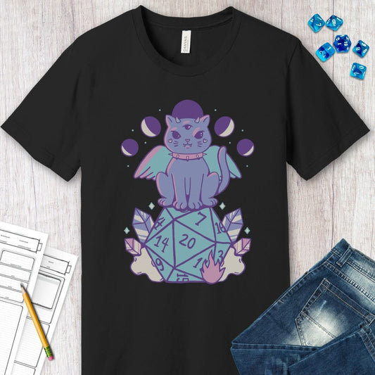 Printify T-Shirt DnD Cute Cat D20 T-shirt