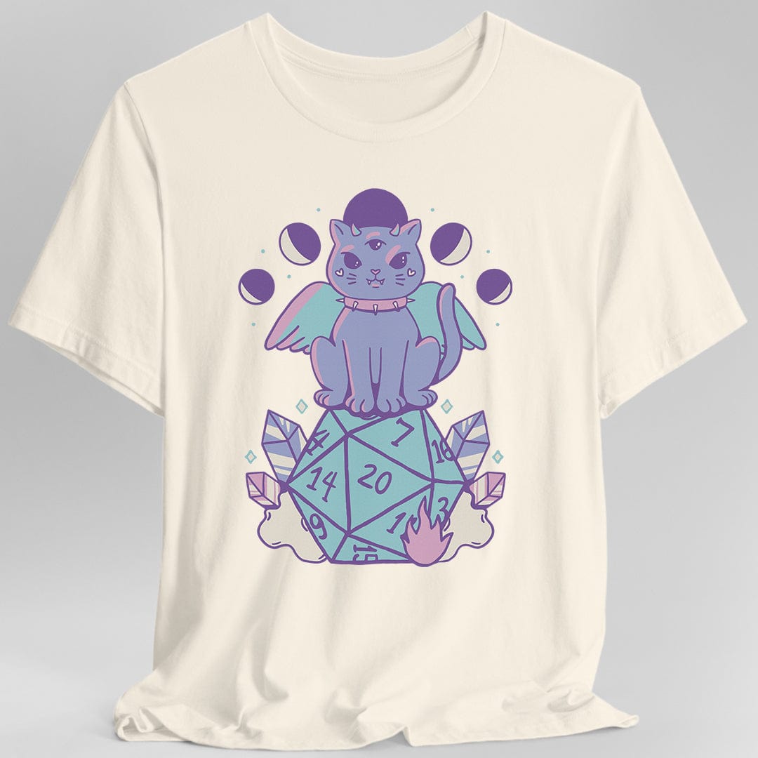 Printify T-Shirt Natural / S DnD Cute Cat D20 T-shirt
