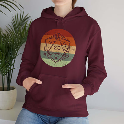 Printify Hoodie DnD D20 Retro Sunset Hoodie