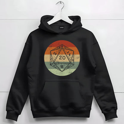 Printify Hoodie DnD D20 Retro Sunset Hoodie