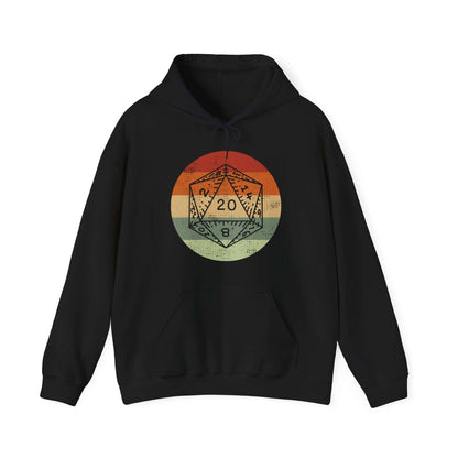 Printify Hoodie Black / S DnD D20 Retro Sunset Hoodie