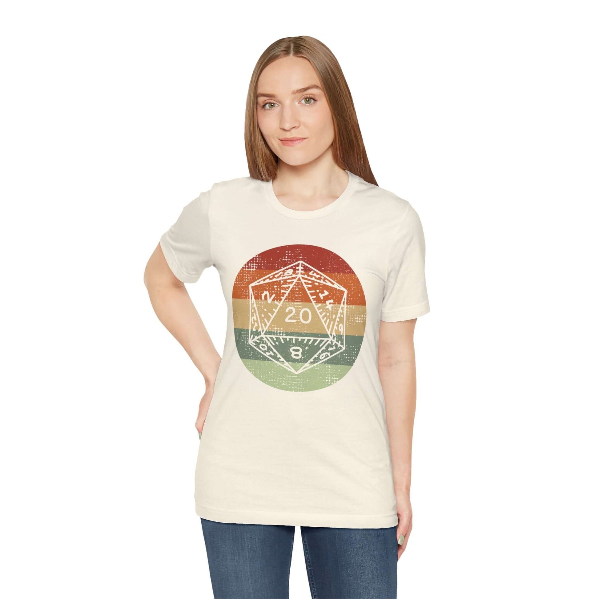 Printify T-Shirt DnD D20 Shirt | Retro Sunset