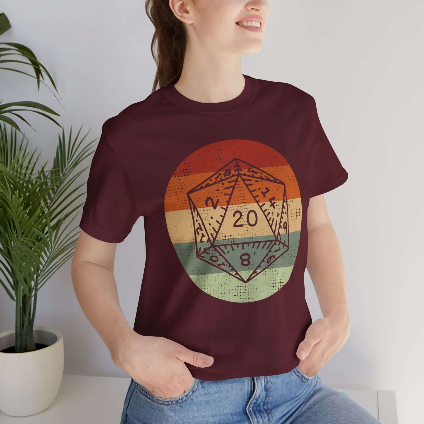 Printify T-Shirt DnD D20 Shirt | Retro Sunset