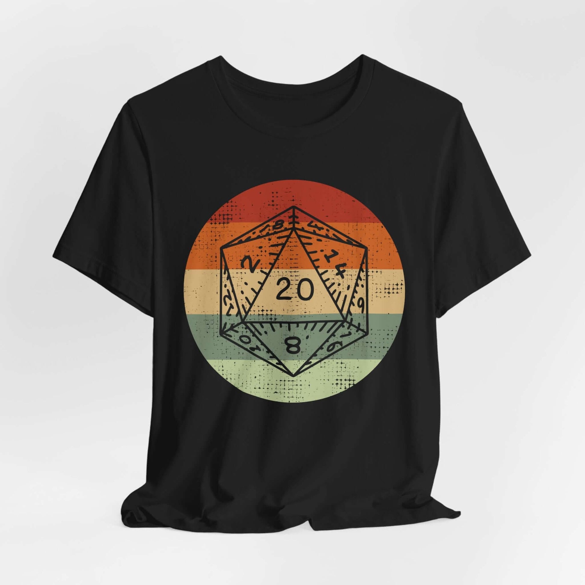 Printify T-Shirt Black / S DnD D20 Shirt | Retro Sunset