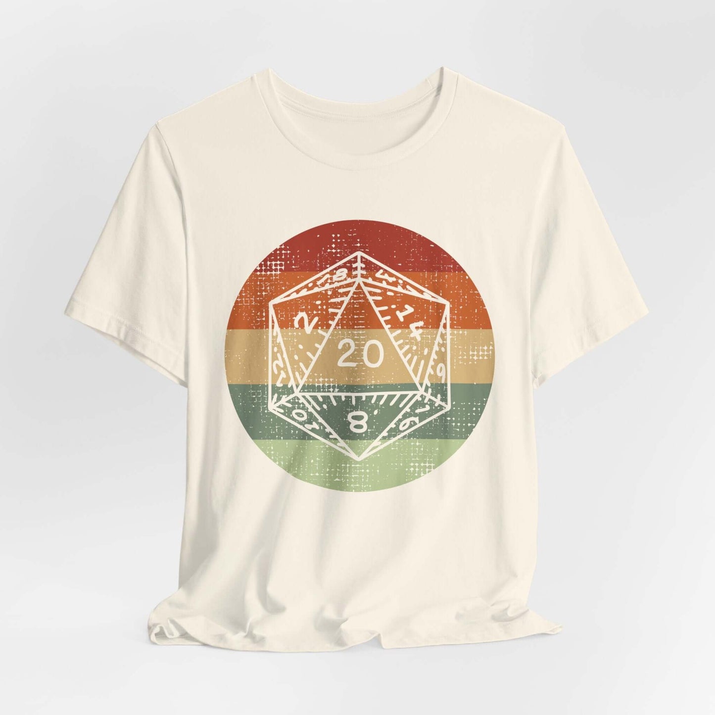 Printify T-Shirt Natural / S DnD D20 Shirt | Retro Sunset