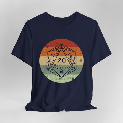 Printify T-Shirt Navy / S DnD D20 Shirt | Retro Sunset
