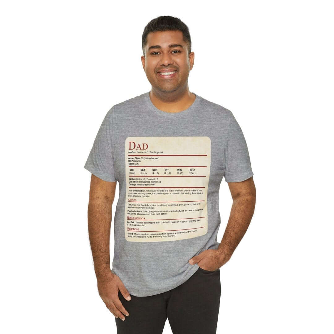 Printify T-Shirt DnD Dad Shirt With Stat Block