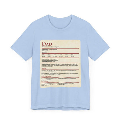 Printify T-Shirt Baby Blue / S DnD Dad Shirt With Stat Block