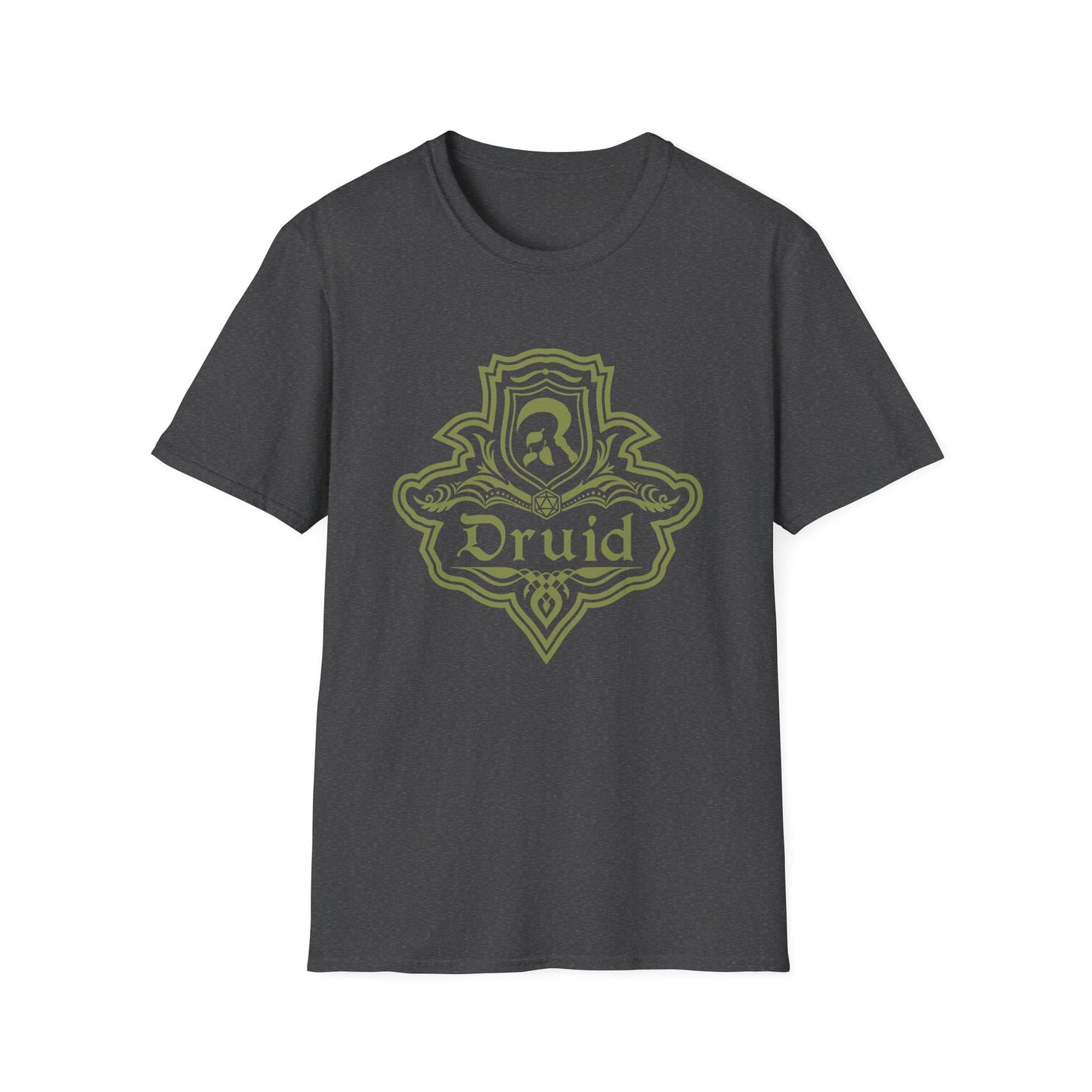 Printify T-Shirt Dark Heather / S DnD Druid Class Emblem T-Shirt - Dungeons & Dragons Druid Tee